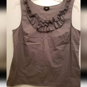 Women's Ruffled Gray Top